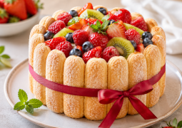 Charlotte aux fruits et biscuits sans cuisson