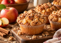 Muffins crumble aux pommes et crème choco-noisette