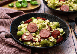 Orzotto saucisse de Montbéliard et légumes de saison / Cheesecakes salés au saumon fumé